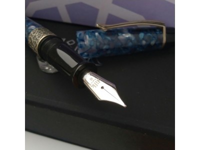 Celestial Blue Fountain Pen + 14K Gold Nib  