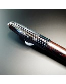 葛瑪蘭鐵刀木+書法鈦尖 (握位、筆尾、筆夾鍍黑)